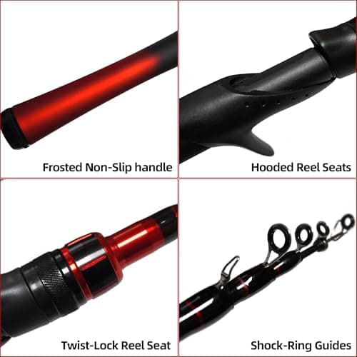 Kilitn Fishing Rod and Reel Combo, Baitcasting Combo Baitcast Reel 5 Foot Durable Fiberglass Telescopic Rod with Fishing Line Full Kits Comfortable Handle