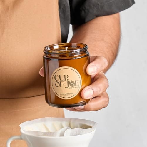 Coffee scented jar candle 9oz espresso aroma in amber glass for warm ambiance, long-lasting fragrance, and home décor. 9oz Coffee Scented Jar Candle, Espresso, Amber Glass, Home Fragrance Gift B0DJMPC42T
