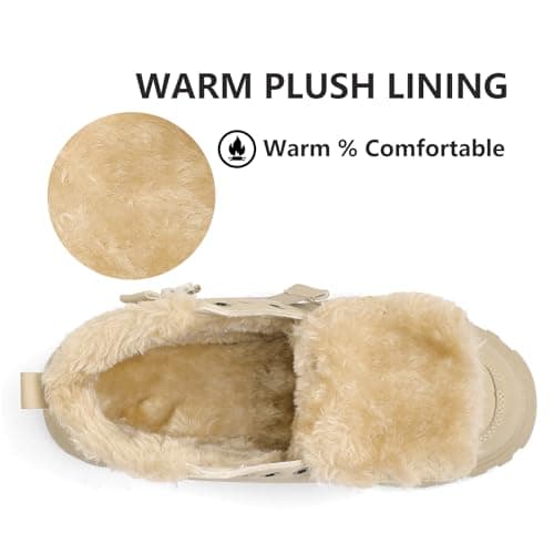 Yeeteepot Womens Snow Boots Warm Winter Boots Ladies Fur Lined Ankle Boots Lace Up Outdoor Booties Anti-Slip Sneakers Waterproof Walking Shoes