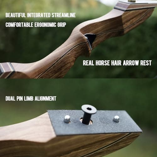 Sanlida Eagle X9 New 58" RTH Standard Recurve Bow and Arrow Set for Adults and Hunters, Wooden Takedown Recurve Bow Package for Outdoor and Practice 25-60 Lbs