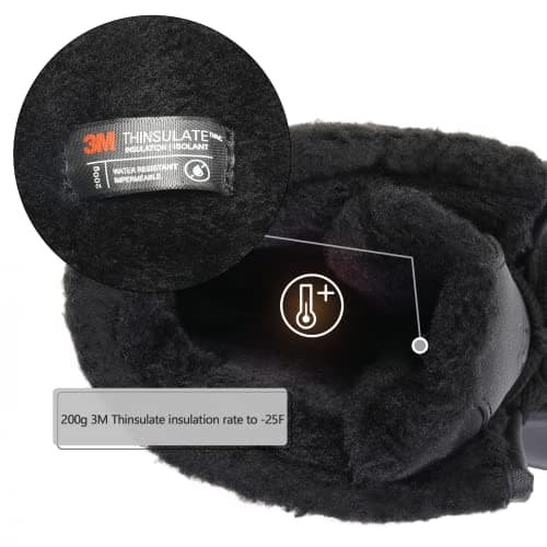 mysoft Women's Waterproof Snow Boots Insulated Warm, Lace-Up Winter Mid Calf Duck Boots for Outdoor