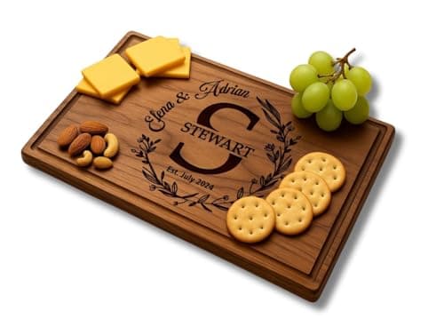 Personalized Cutting Board – Custom Cutting Board Wood Engraved Charcuterie Board, Unique Gift for Wedding, Anniversary, Bridal Shower, Couples, Christmas, Parents & Housewarming
