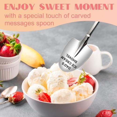 Fathers Day Gifts for Dad - Dads Ice Cream Shovel Spoon - Unique Personalized Funny Gifts for Dad Father in Law Father's Day Birthday Christmas Stocking Stuffers Small Presents from Daughter Son