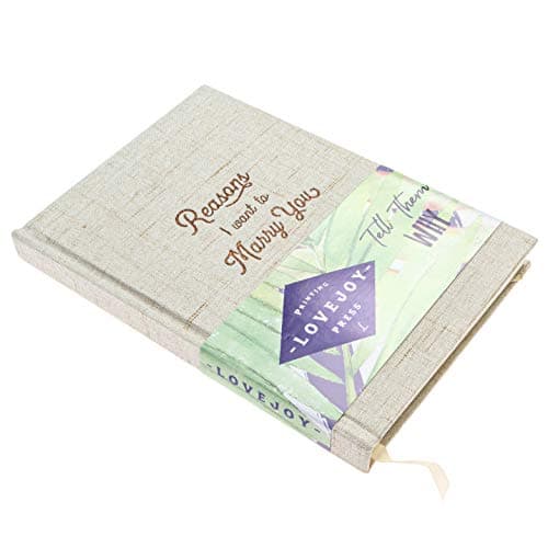 Reasons I Want to Marry You Wedding Gift Notebook - Write Love Letters To and From Bride & Groom - Linen Hardcover Letterpress and Embossed Journal for Proposal, Engagement, Anniversary, Fiance Gifts