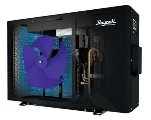 Raypak Crosswind 40i Heat/Cool 33,000BTU Electric Pool Heat Pump 208/230V Hard Wire - Not a Plug-in -Inverter Technology, WiFi Capable, Above Ground & In Ground Pools and spas Heater and Chiller