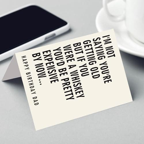 Whiskey Humor Birthday Decoration for Father, Happy Birthday Dad Card with Printed Message Inside FANCYLUCKY Funny Birthday Card Gift for Dad from Son Daughter B0GY3N7SWG