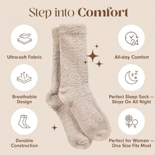 Unboxme Gifts Warm & Cozy Ultra-Luxe Cloud Sock for Women & Men - Super Soft Luxurious Fabric Sleep Socks