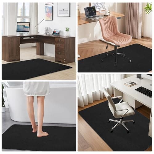 Office Chair Mat for Hardwood Floor & Tile Desk Mat for Rolling Chairs Protect Hardfloor Desk Area Rug for Workstations, Durable Chair Mat for Home and Office Use (Black, 36X48 in)