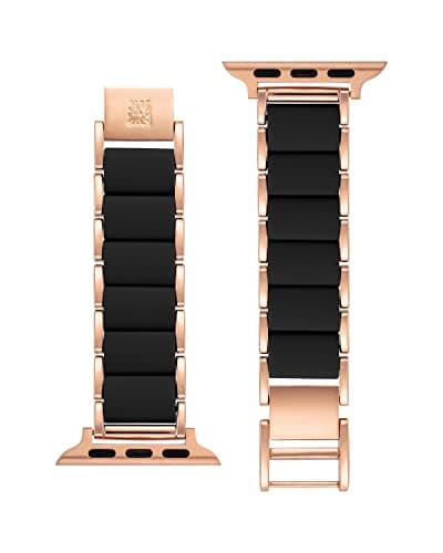 Anne Klein Silicone Fashion Bracelet for Apple Watch, Secure, Adjustable, Apple Watch Replacement Band, Fits Most Wrists