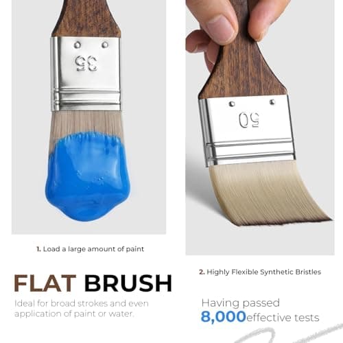 Fuumuui 25pcs Paint Brush Set, Professional 9 Shapes with Wide Flat, Filbert, Fan, Dagger, Cat Tongue, Round, Angle, Rigger for Acrylic Oil Watercolor | Includes Palette Knife & Waterproof Canvas Roll B0CCHK9L7G
