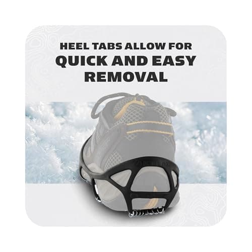 Yaktrax Walk Traction Cleats - 360-Degree Grip on Snow, Ice, & Multi-terrain Surfaces - Elastic Outer Band w/ Easy-On/Off Heel Tab & 1.2mm Zinc-coated Steel Coils - Abrasion & Rust Resistant - Unisex