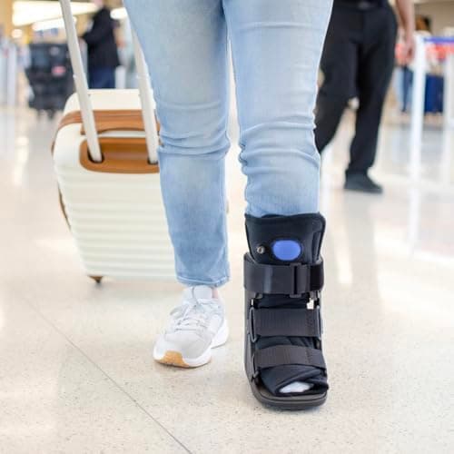 United Ortho United Ortho USA14115 Short Air Cam Walker Fracture Boot, Medium, Black