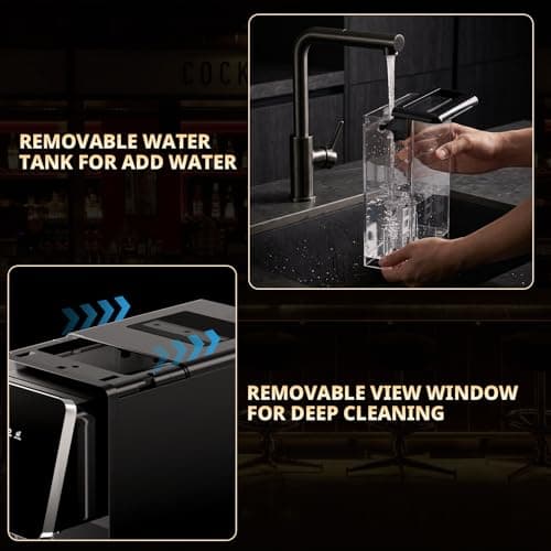 Cowsar 2-in-1 Countertop Ice Maker with Water Dispenser, 26lbs/24H, Fast 9 Ice in 8 Mins, 2 Sizes of Bullet Ice Machine with 3.3L Removable Water Tank for Home, Kitchen,Office