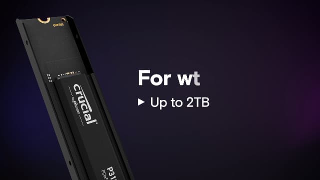 Crucial P310 1TB SSD, PCIe Gen4 NVMe M.2 2280, Up to 7,100MB/s, for Laptop, Desktop (PC), & Handheld Gaming Consoles, Includes Acronis Data Recovery Software, Solid State Drive - CT1000P310SSD801