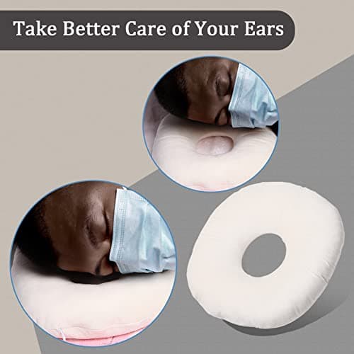 coceyese Ear Piercing Pillow for Side Sleepers with Ear Hole, O-Shaped Side Sleeping Pillow, Ear Guard Pillow for CNH, Relief Ear Pain Ear Inflammation Pressure Sores…
