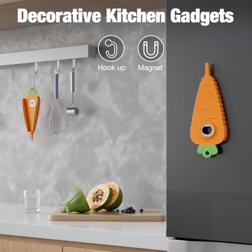 Jar Opener Bottle Opener for Weak Hands, Seniors with Arthritis and Anyone with Low Strength, Get Lids Off Easily, Carrot Shaped with Magnets for Decorate Fridge, Best Gift for Kitchen Gadgets
