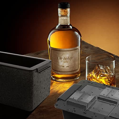 TINANA Upgrade 2 Inch Clear Ice Cube Tray Make 8 Large Square Crystal Ice Cube Maker for Cocktail, Whiskey & Bourbon Drinks, Gifts for Men