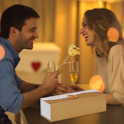 Mikasol Gold Dipped Real 24K Gold Rose, 1 Pack Infinity Flower Decor Hand Dipped in 24K Romantic Rose Gifts for Women in Her Wife Girlfriend Birthday Anniversary Valentines Mothers Day Christmas B0CC5R3S9V