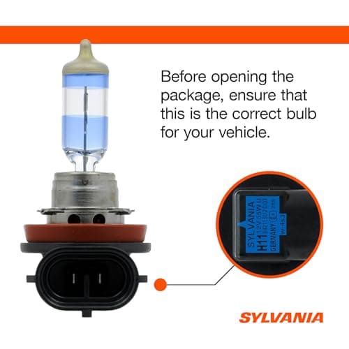 SYLVANIA - H11 SilverStar Ultra - High Performance Halogen Headlight Bulb, High Beam, Low Beam and Fog Replacement Bulb, Brightest Down Road with Whiter Light, Tri-Band Technology (Contains 2 Bulbs)