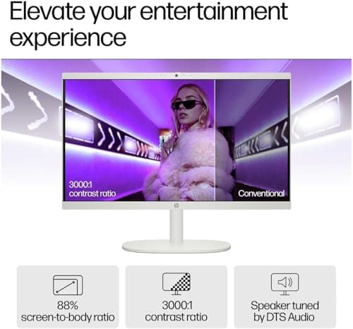 HP 2026 22" FHD All-in-One Desktop Computer • The New Version for Everyday Use • Latest 13th Gen Intel Quad-Core CPU • 16GB DDR5 • 500GB External+128GB UFS Storage • HDMI • Type-C • HD Webcam • Win11