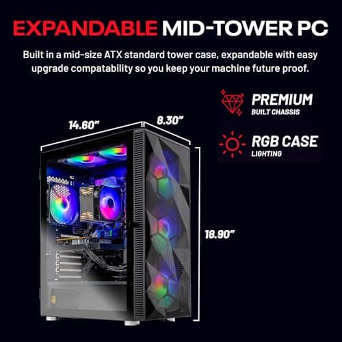 Skytech Gaming Storm Gaming PC, AMD Ryzen 5 5500 3.6GHz, NVIDIA RTX 5050 8GB, 1TB NVMe SSD, 32GB DDR4 RAM 3200, 650W Gold PSU, Wi-Fi, Win 11, Desktop