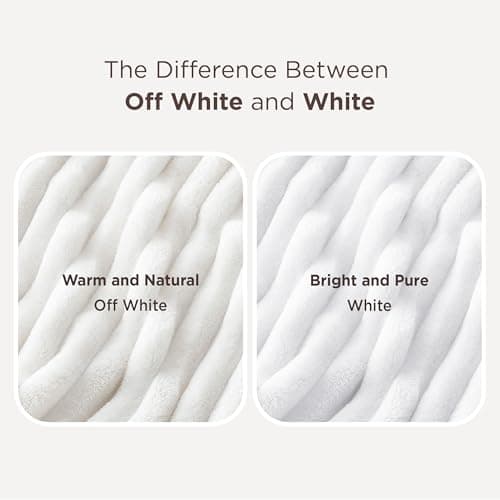 Bedsure GentleSoft White Throw Blanket for Couch - Cozy Blanket for Women, Cute Fleece Throws for Girls, Teacher Gifts Birthday Gifts for Women Men Mom, Room Home Dorm Decor, Off White, 50x60 Inches