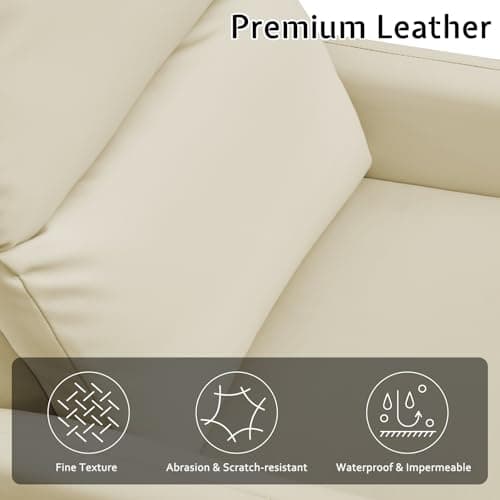 Jocisland Swivel Glider Rocking Recliner Chair for Adults, Nursery Rocker Reclining, Comfy Upholstered Single Sofa Armchair for Living Room Bedroom Nursing, Leather Cream
