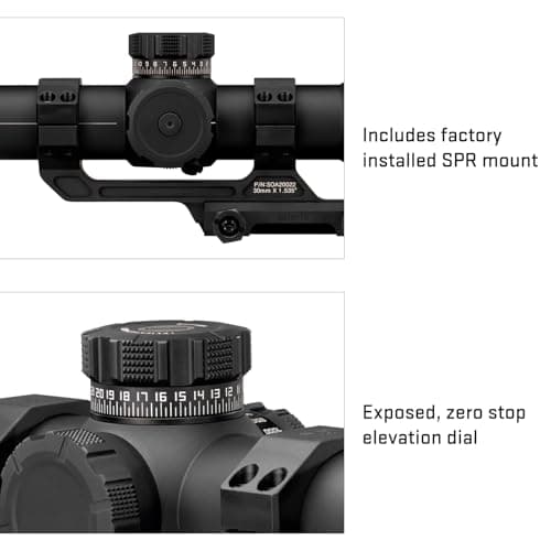 SIG SAUER Tango-SPR 4-16x44mm 30mm Tube Second Focal Plane/SFP/F2 Shockproof Waterproof Fogproof Tactical Riflescope | MOA BDC-1 Reticle, SPR Scope Mount, Flip-Back Caps Included, SOTS44000