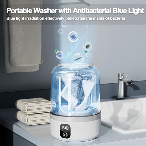 Underwear Washing Machine, Upgrade 1.5L Mini Portable Washing Machine Rechargeable Underwear Washer Deep Cleans Small Clothes for Apartment, Dorm, RV, Travel & Hotel Use