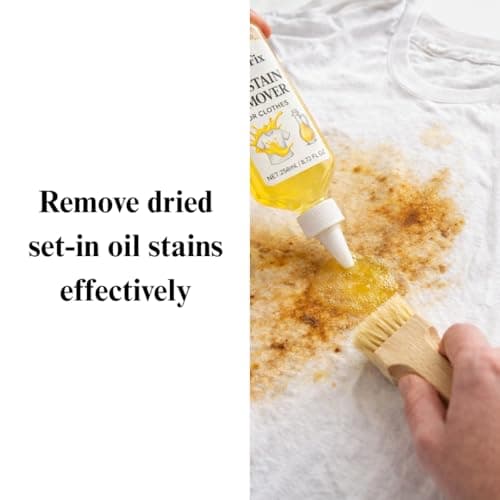 Instant Oil Stain Remover for Clothes (8.72oz) - Fabric Stain Remover For Cooking, Engine, Dried Oil And Grease Stains - Safe for All Fabric Types