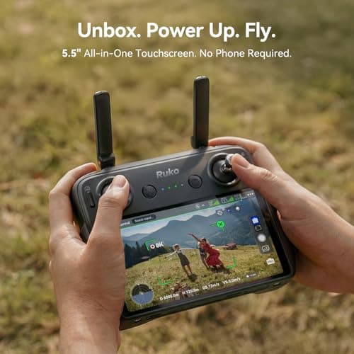 Ruko U11MINI 4K (RC3), Professional 8K Drone with 5.5" Touchcreen, Drones with camera for Adults 4K Video, 3-Axis Gimbal, 20000ft FPV Transmission, Under 249g FAA Exempt, Beginner (64-Min Flight)