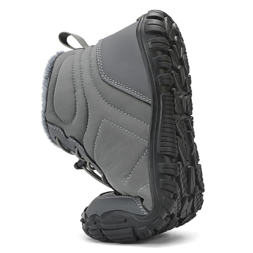 FLARUT Mens Womens Barefoot Snow Boots Winter Warm Shoes Fur Lined Wide Toe Box Zero Drop Ankle Sneakers