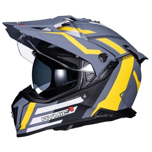 X60 Dual Sport Helmet, Adventure Motorcycle Helmet with Integrated Sun Visor - Off Road Dirt Bike Snowmobile Helmets for Adult DOT & ECE 22.06 Approved