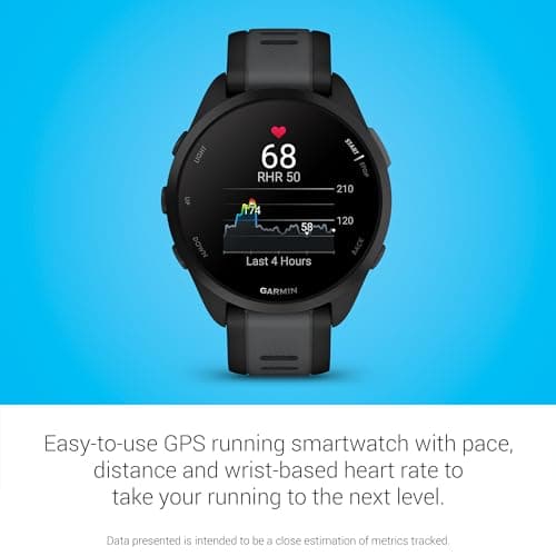 Garmin Forerunner 165, Running Smartwatch, Colorful AMOLED Display, Training Metrics and Recovery Insights, Black