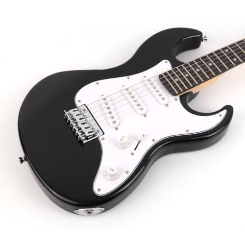 Demusea Short Scale 36 Inch 3/4 Electric Mini Guitar Black Color For Beginner Starter Travel Portable Practic With Gig Bag And Strap Phoenix Body Maple Neck SSS Pickups
