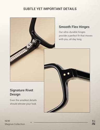 TIJN Magnus Blue Light Blocking Glasses for Women Men,Square Cat Eye Frame Bluelight Glasses for Gaming/Computer/Screen