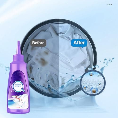 Active Enzyme Laundry Stain Remover, 2025 New White Shirt Garment Stubborn Stain Cleaner Oil Remover, Active Enzyme Clothing Stain Remover Collar Stain Removal Spray (1)