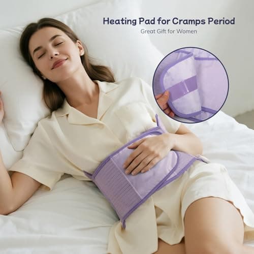 Heating Pad for Period Cramps, Upgraded Wrap Heating Pad for Back Pain Relief, Large 12''x 24''Heat Pad +26" Belt Adjustable 4 Timer 6 Heat Level Auto Shut Off, Christmas Birthday Gifts for Women Mom B0FK5CJXRX