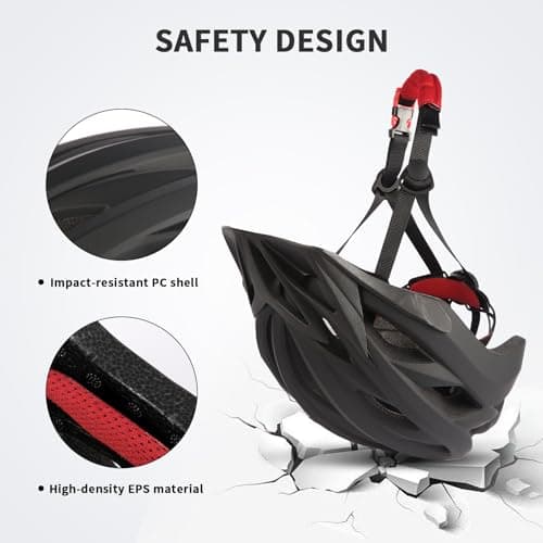 Bike Helmet with Visor for Men Women – Lightweight Road & Mountain Bicycle Helmet – Adjustable Adult Cycling Helmet for Commuting, MTB & E-Bike, CPSC Certified