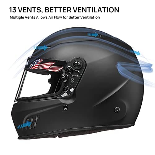 ILM Snell SA2020 Full Face Auto Car Racing Helmets for Men and Women Model 760(Matte Black, L)