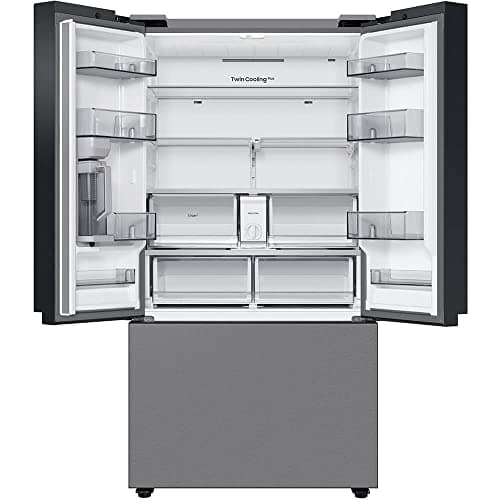 Samsung 24 Cu. Ft. Bespoke Counter Depth 3-Door French Door Refrigerator with AutoFill Water Pitcher, Stainless Steel, RF24BB6200QLAA