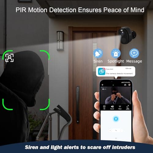 Rraycom 4Pack 5G/2.4G Security Cameras Wireless Outdoor,2K Battery Powered AI Motion Detection Siren Alarm WiFi Home Indoor Camera, Color Night Vision, 2-Way Talk, Waterproof, Works w/Alexa, Cloud/SD
