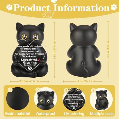 Uplifting Present for Women, Motivational Decor for Office, Affirmation Kitty Figurine, Cat Lover Gifts for Women Appreciation Gift for Cat Lovers, Encouraging Gift for Cat Lovers, XXS22 B0G12RSTWW