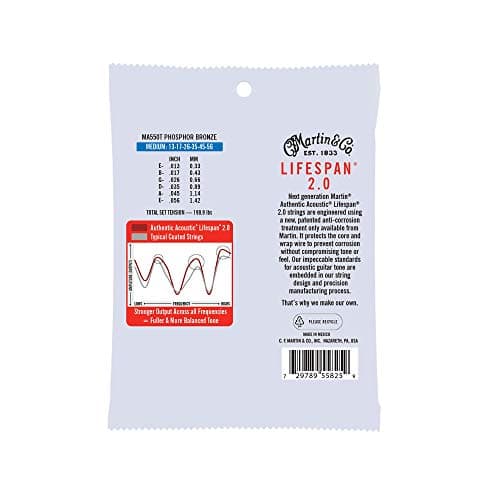 MARTIN Authentic Acoustic Guitar Strings - Lifespan 2.0 Treated