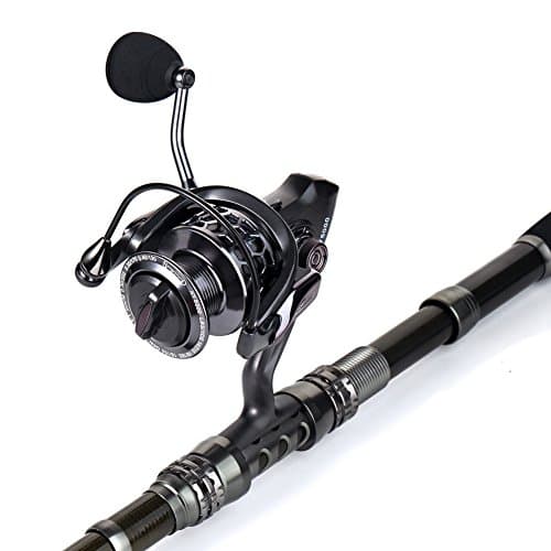 Sougayilang Fishing Rod Reel Combo with Telescopic Fishing Pole Spinning Reel Carrier Bag for Travel Saltwater Freshwater Fishing
