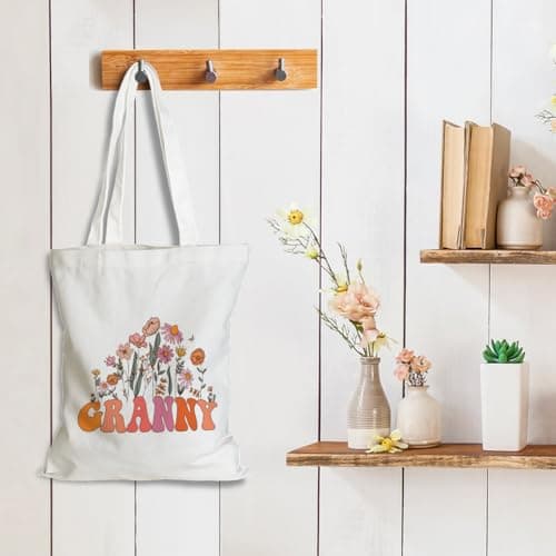 Grandma Gifts Tote Bag Birthday Mothers Day Retirement Gifts for Women Mama Nana Mimi Shoulder Bag Reusable Grocery Bags B0CYPQ48FS