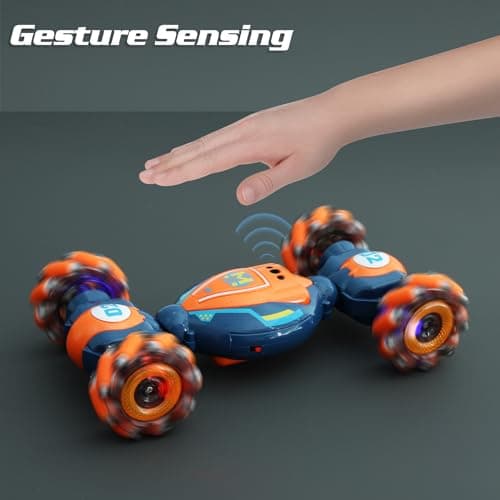 Gesture Sensing RC Stunt Car - Boys Girls Toys Age 6-8-12, 4WD Hand Controlled Remote Control Twist Car with Light & Music,Cool Birthday presents and Ideas Gifts for Kids Age 6 7 8 9 10 11 12 YearsOld B0CT8KCNBD