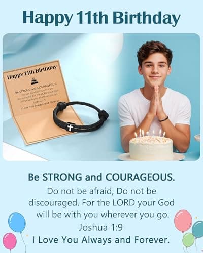 UNGENT THEM Cross Bracelet Happy 8-16th Birthday Gifts for Him Son Grandson Nephew