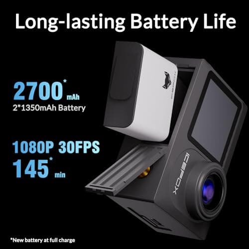 icefox i8 20MP 5X Zoom Action Camera with EIS, WiFi Remote Control, Waterproof Underwater Camera for Snorkeling Cycling Vlogging