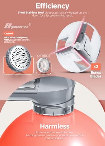 Bymore Fabric Shaver Lint Shaver for Clothes, Dual Power Lint Remover with Battery or Corded Use, Portable Sweater Shaver for Clothing, Furniture & Travel